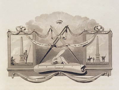 Theory of scale using an obelisk as an example, engraved by Pickett by Humphry Repton